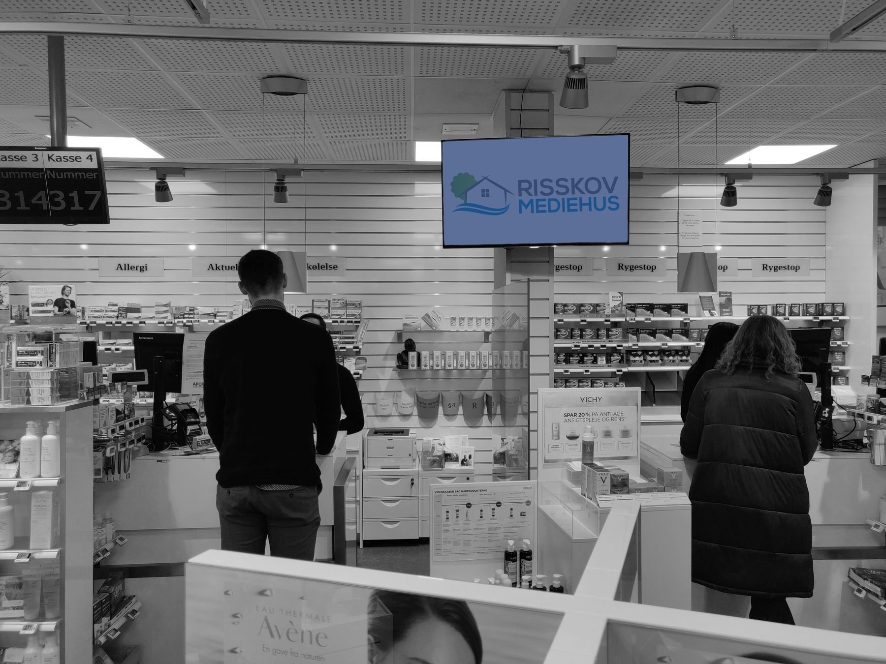 Skærm på Vejlby Apotek