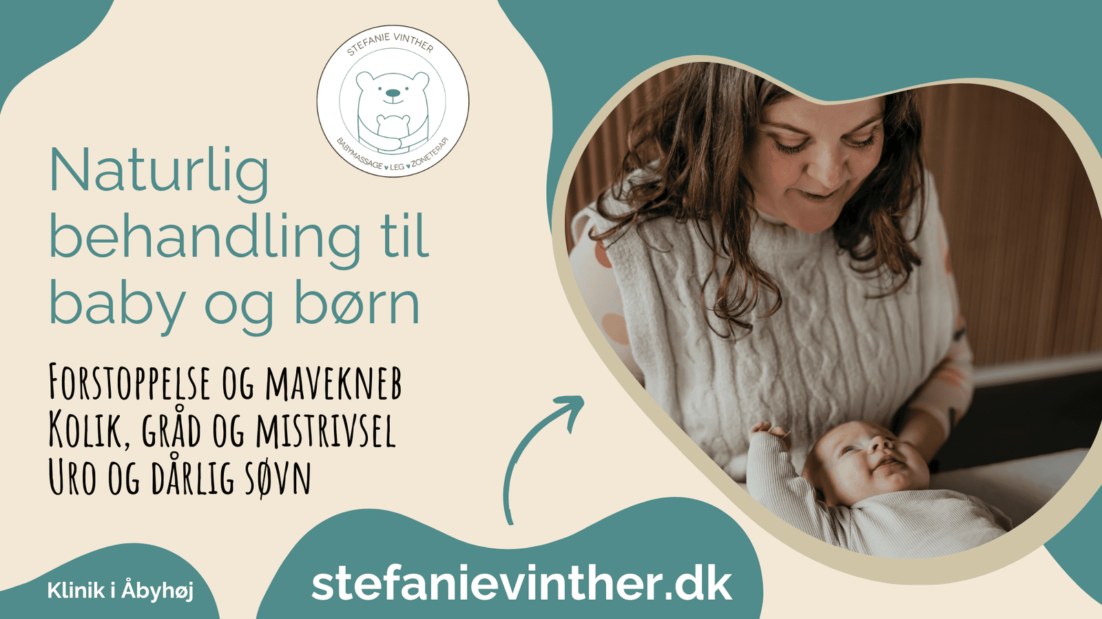 Fuldskærmsannonce: Zoneterapi og babymassage v/ Stefanie Vinther