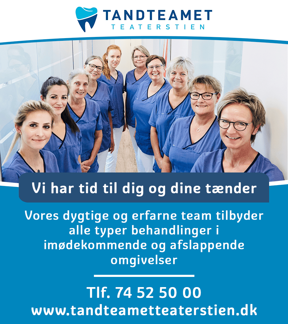 Halvskærmsannonce: Tandteamet Teaterstien